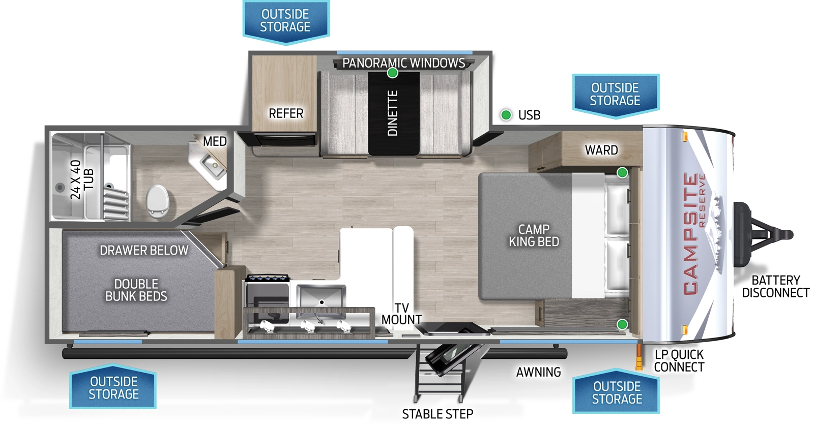 Campsite Ultra 21DF Floorplan